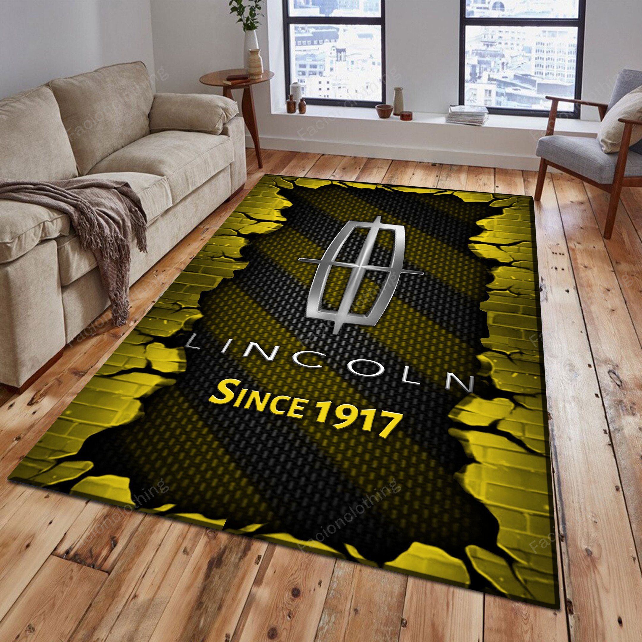 Sportswearmerch Lincoln Car Personalized Rug For Fan