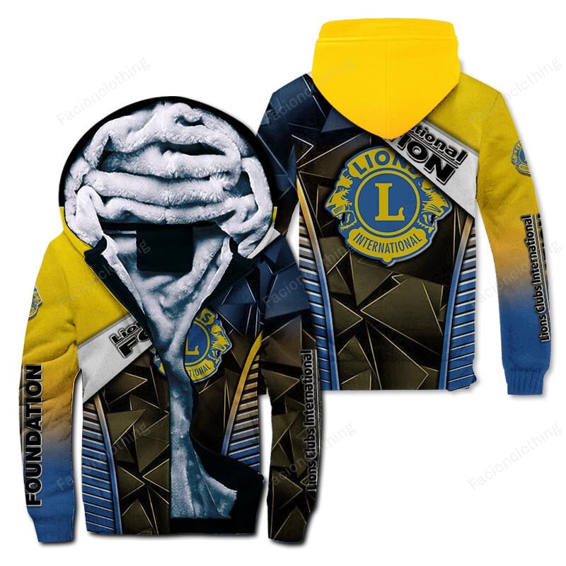 Sportswearmerch Lions Clubs International Personalized Fleece Zip Hoodie Jacket For Fan