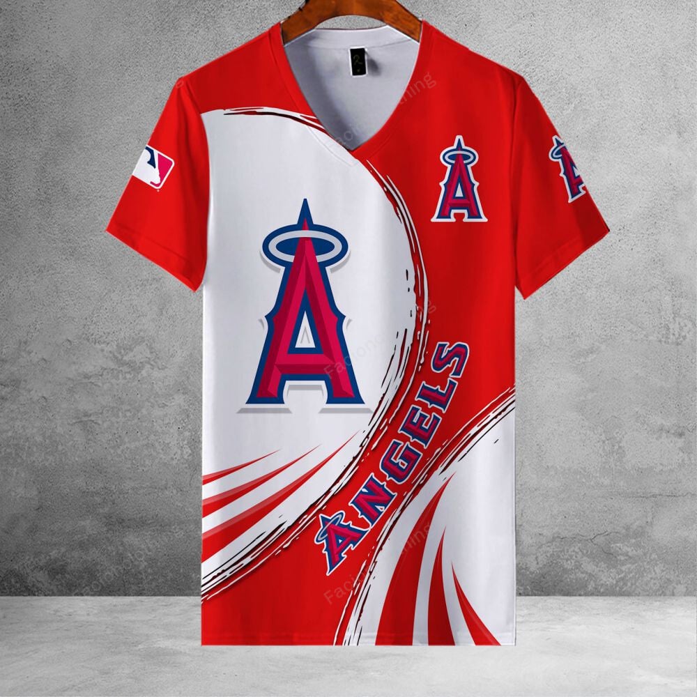 Sportswearmerch Los Angeles Angels MLB Personalized V-neck Women For Fan