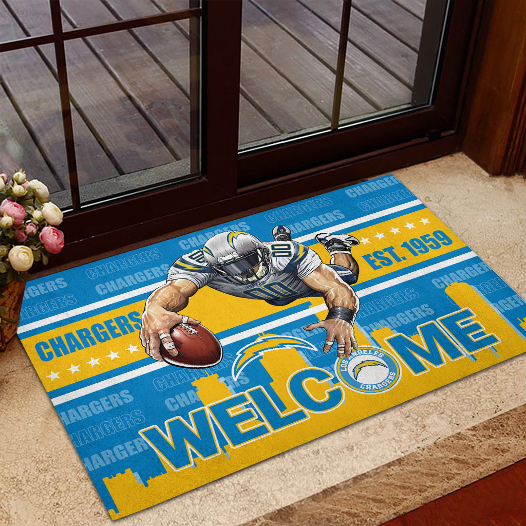 Sportswearmerch Los Angeles Chargers NFL Custom Doormat For Fan