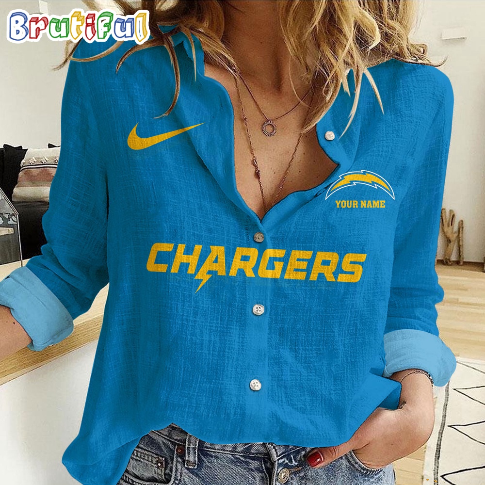 Sportswearmerch Los Angeles Chargers NFL Custom Women's Casual Shirt For Fan