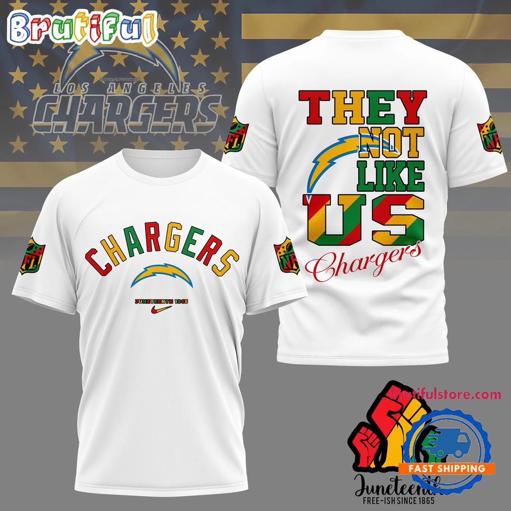 Sportswearmerch Los Angeles Chargers NFL Juneteenth Freedom Day T-Shirt For Fan