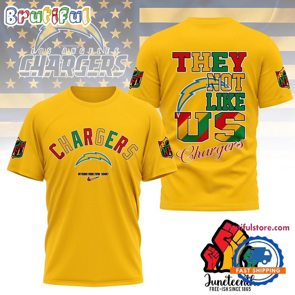 Sportswearmerch Los Angeles Chargers NFL Juneteenth Freedom Day Unisex T-Shirt For Fan