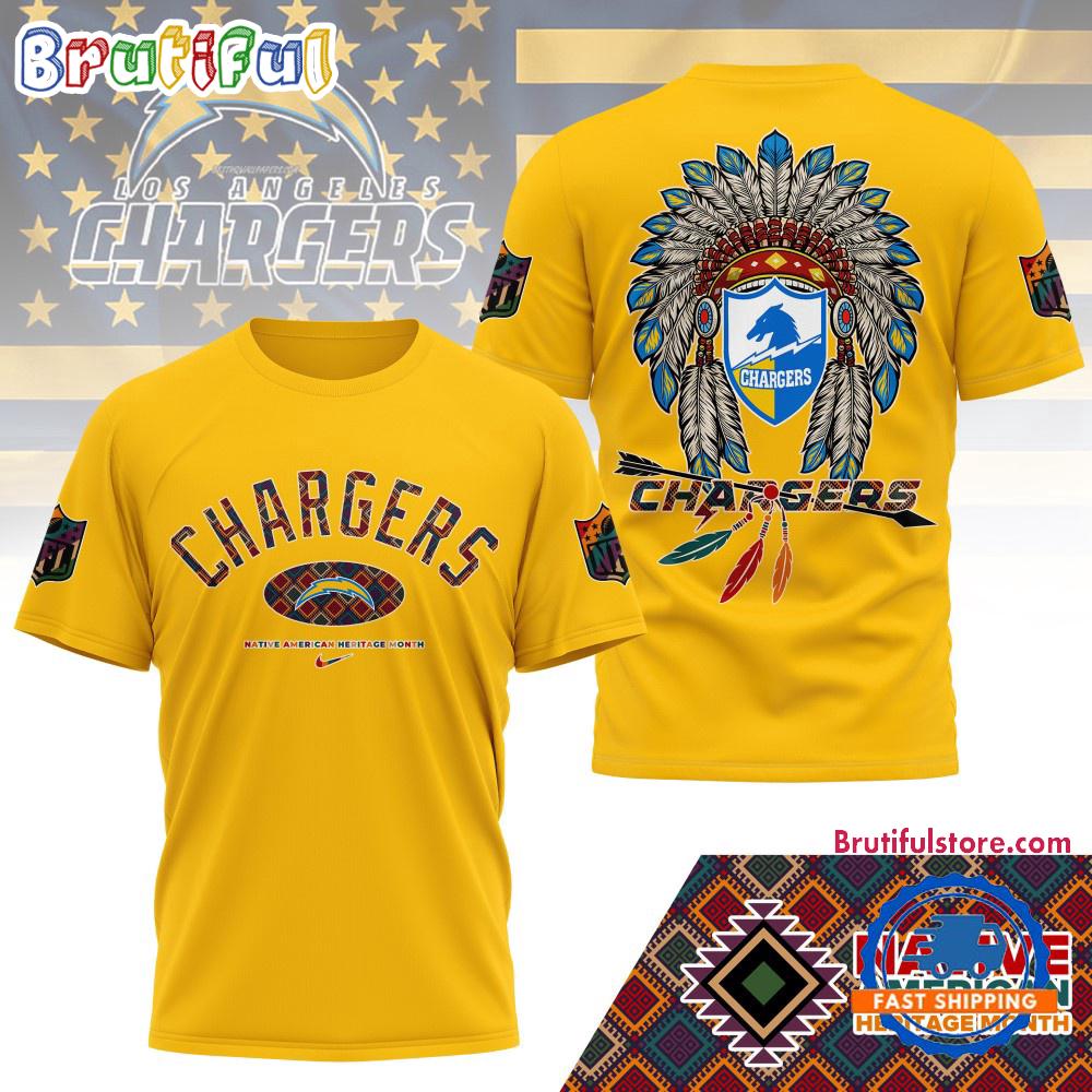 Sportswearmerch Los Angeles Chargers NFL Native American Heritage Month 3D Shirt For Fan