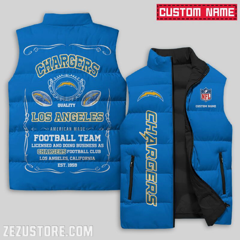 Sportswearmerch Los Angeles Chargers NFL NFL Sleeveless Puffer Jacket For Fans
