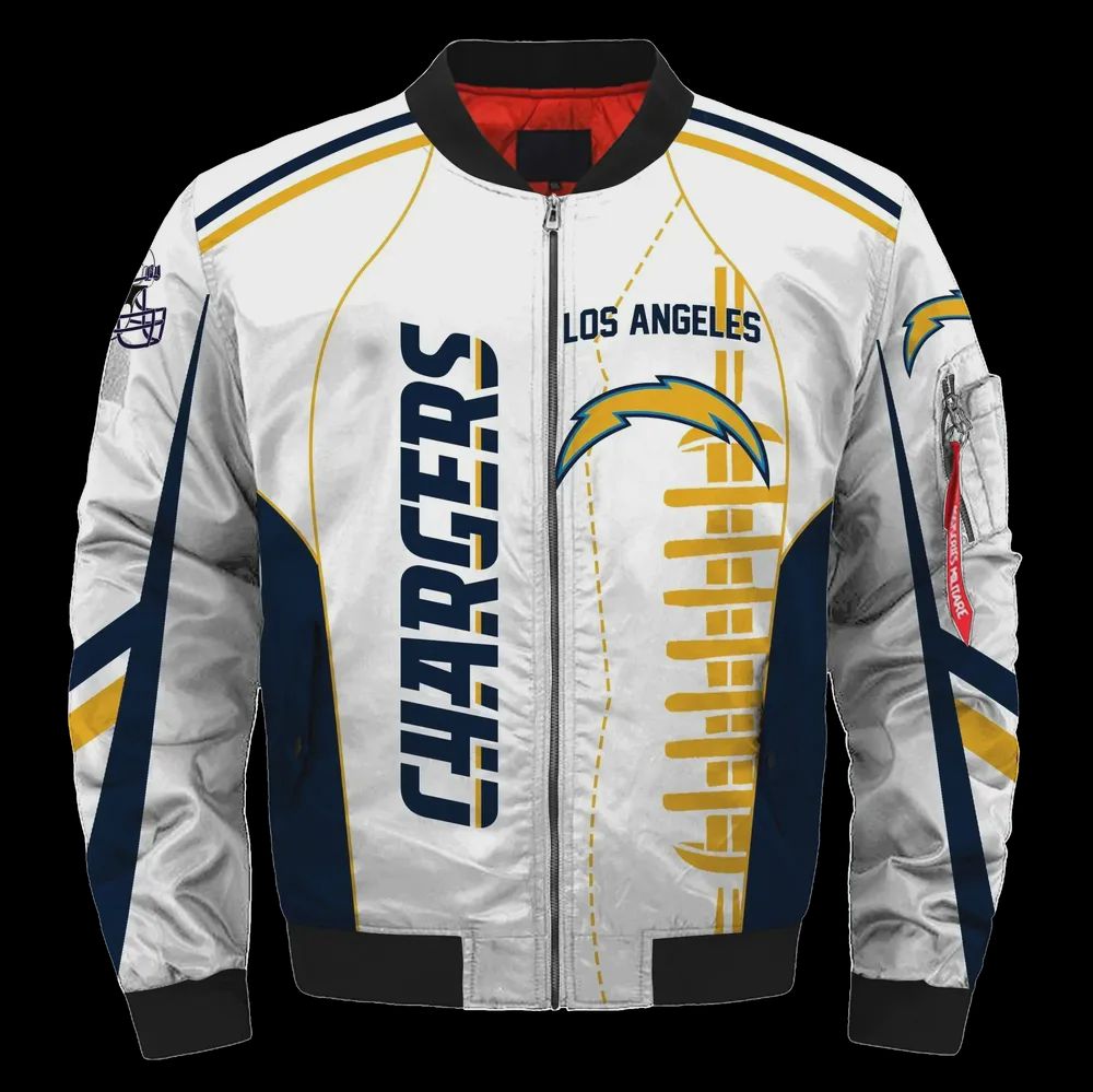Sportswearmerch Los Angeles Chargers NFL Pattern Bomber Jacket For Fan