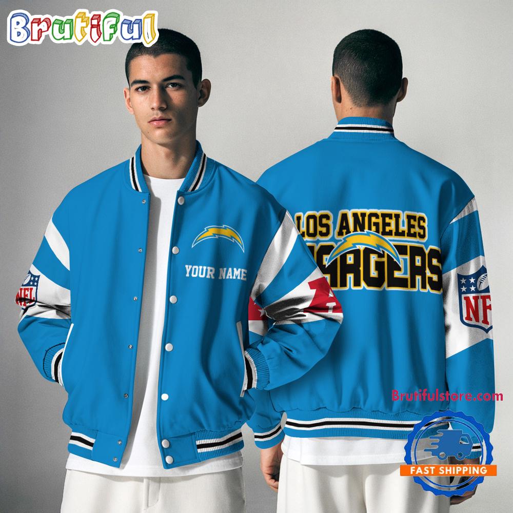 Sportswearmerch Los Angeles Chargers NFL Personalized Baseball Jacket For Fan