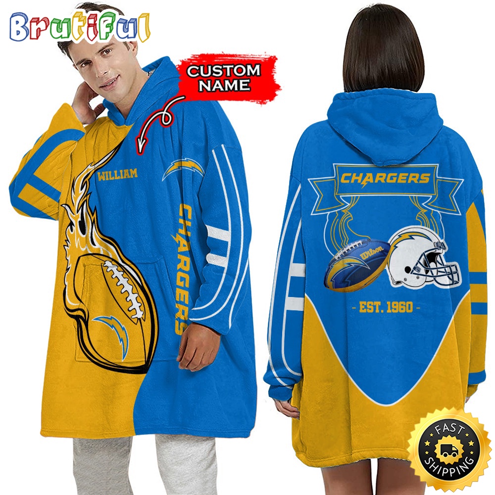 Sportswearmerch Los Angeles Chargers NFL Personalized Blaket Hoodie For Fan