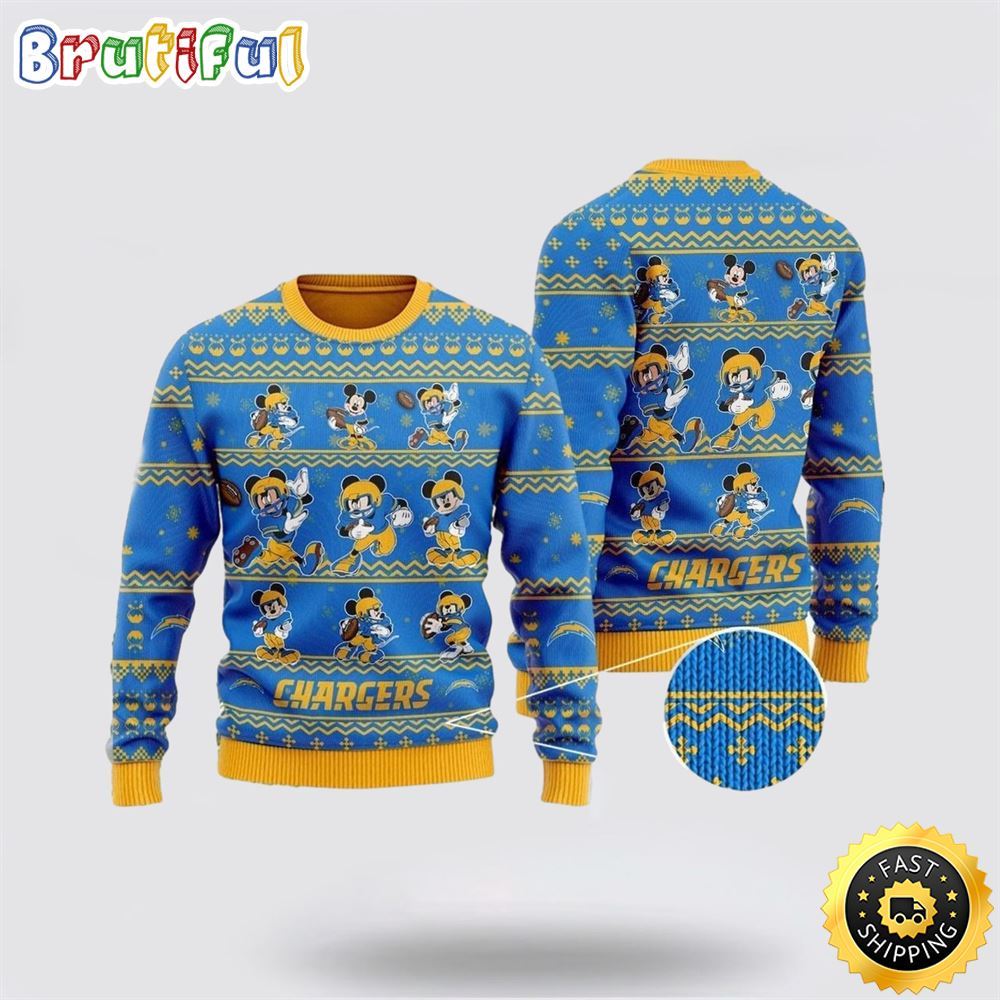 Sportswearmerch Los Angeles Chargers NFL Personalized Christmas Sweater For Fan