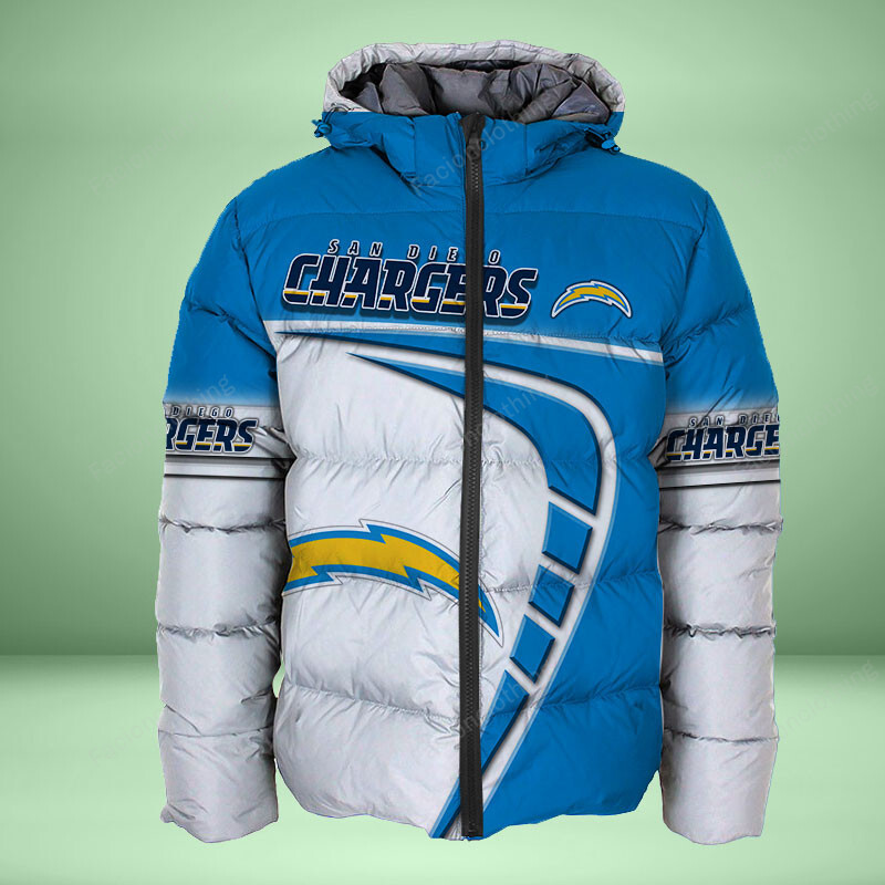 Sportswearmerch Los Angeles Chargers NFL Personalized Puffer Jacket For Fan