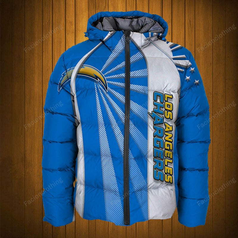 Sportswearmerch Los Angeles Chargers NFL Puffer Jacket Personalized For Fan