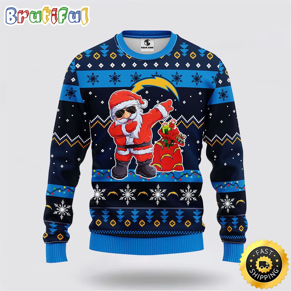 Sportswearmerch Los Angeles Chargers NFL Santa Claus Ugly Christmas Sweater For Fan