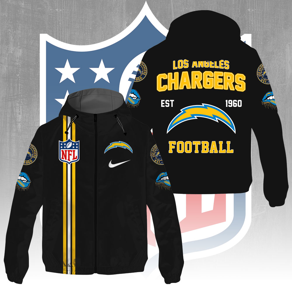 Sportswearmerch Los Angeles Chargers NFL Windbreaker Jacket For Fan