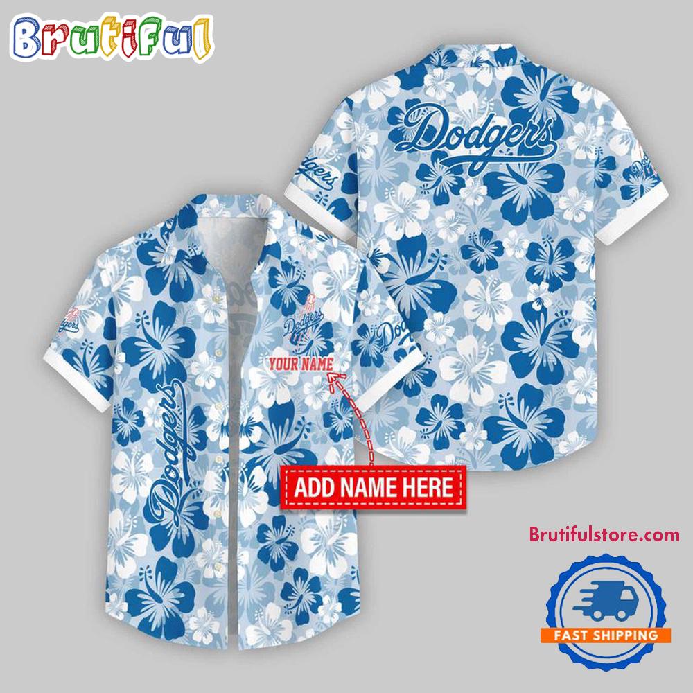 Sportswearmerch Los Angeles Dodgers MLB Flower Palm Tree Personalized Hawaiian Shirt For Fan