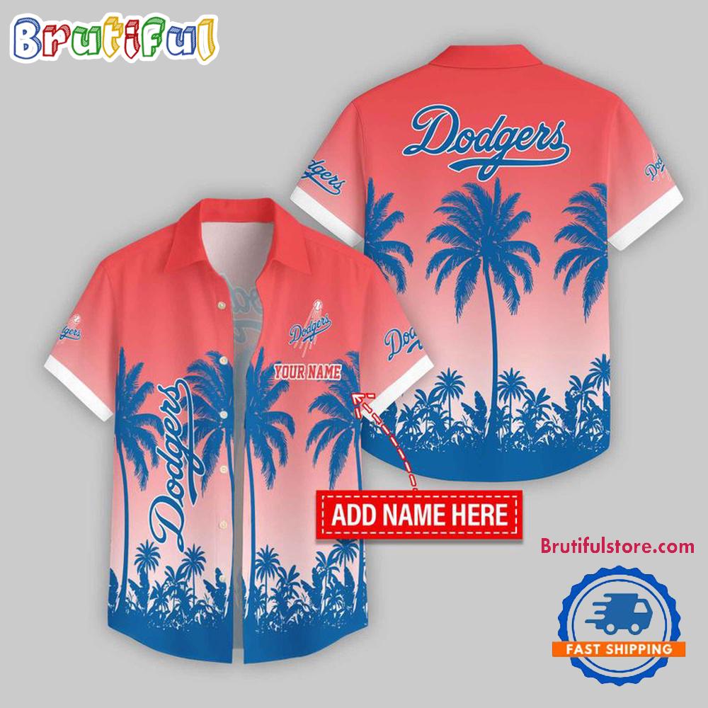 Sportswearmerch Los Angeles Dodgers MLB Flower Palm Tree Summer Personalized Hawaiian Shirt For Fan