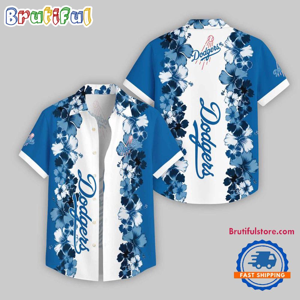 Sportswearmerch Los Angeles Dodgers MLB Flower Pattern Summer Beach Personalized Hawaiian Shirt For Fan