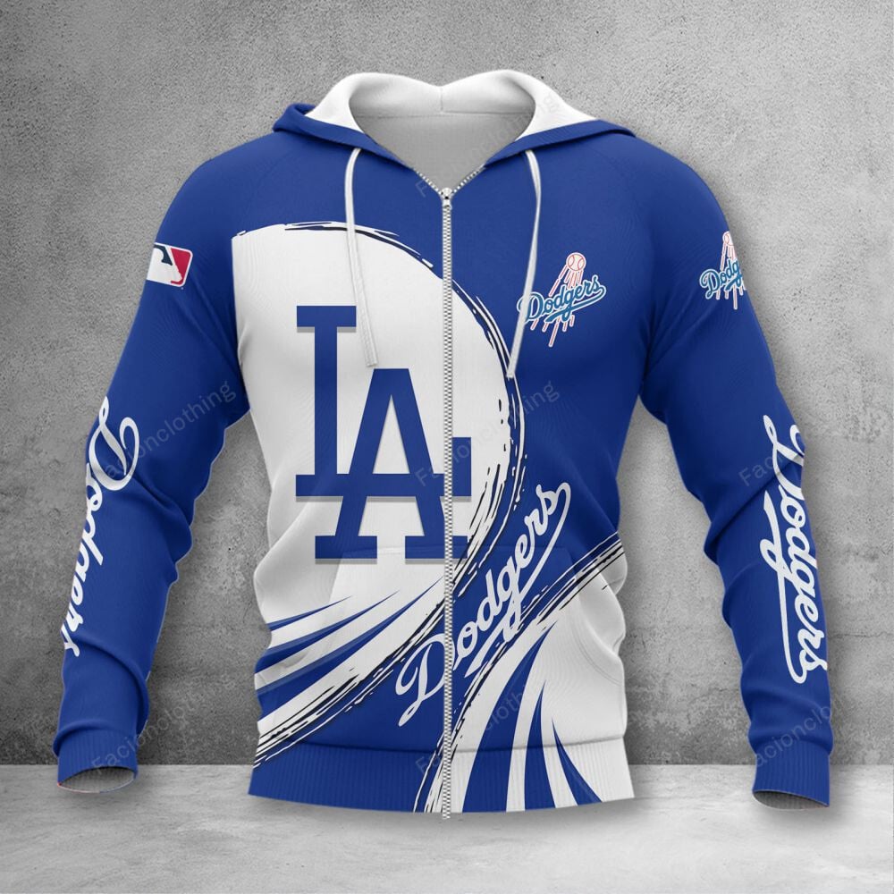 Sportswearmerch Los Angeles Dodgers MLB Personalized Zip Hoodie For Fan