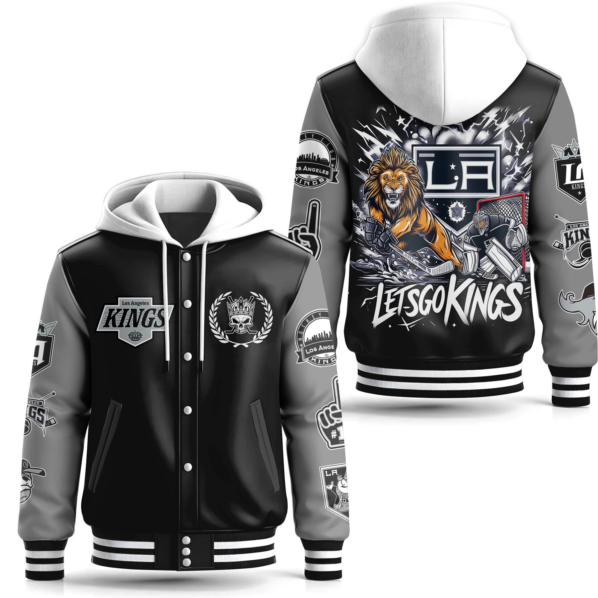 Sportswearmerch Los Angeles Kings Hooded Baseball Jacket Gift For Fan