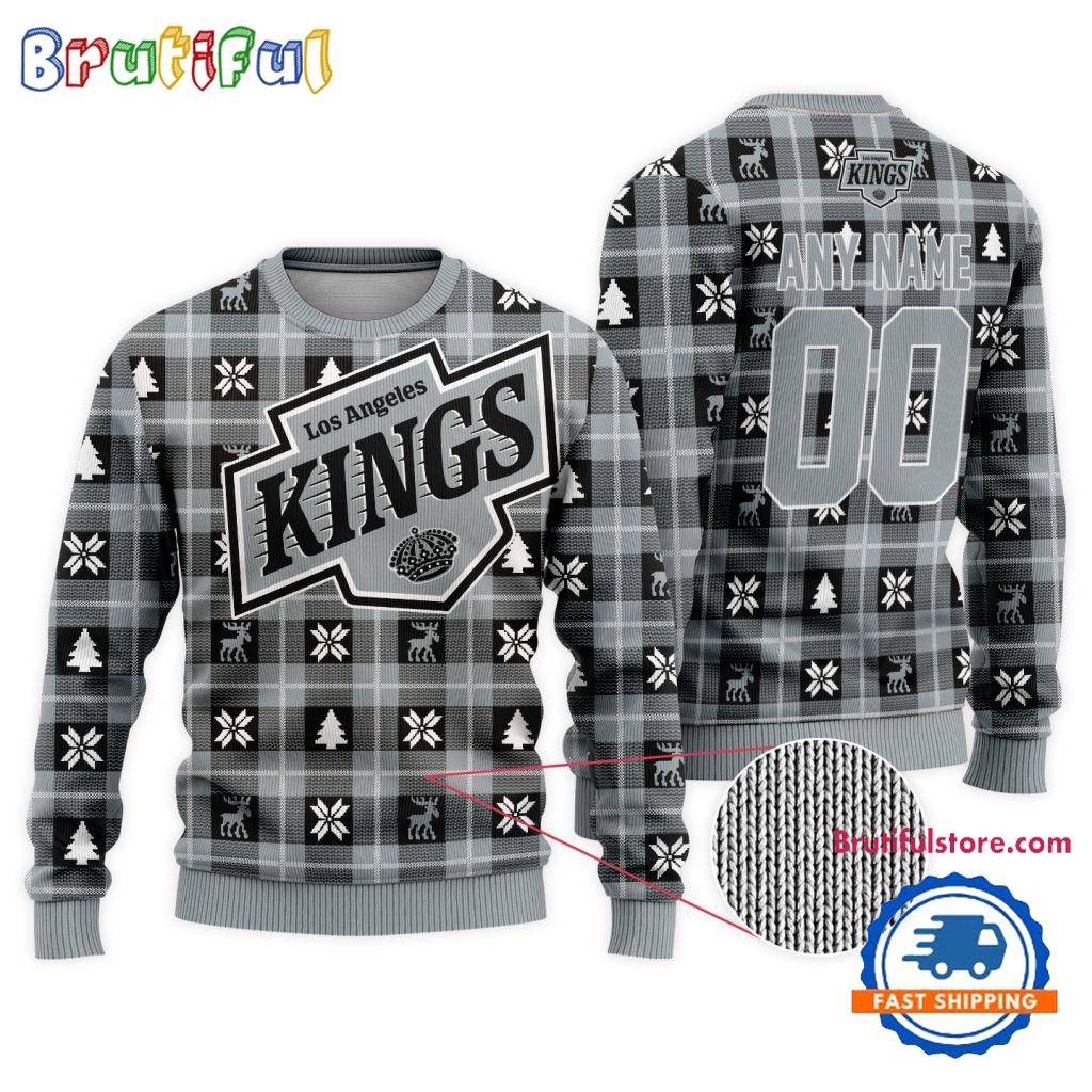 Sportswearmerch Los Angeles Kings NHL Personalized Snow Tree Ugly Christmas Sweater For Fan