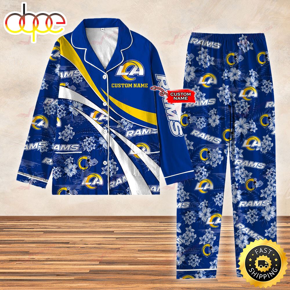 Sportswearmerch Los Angeles Rams NFL 3D Personalized Christmas Personalized Pajamas For Fan