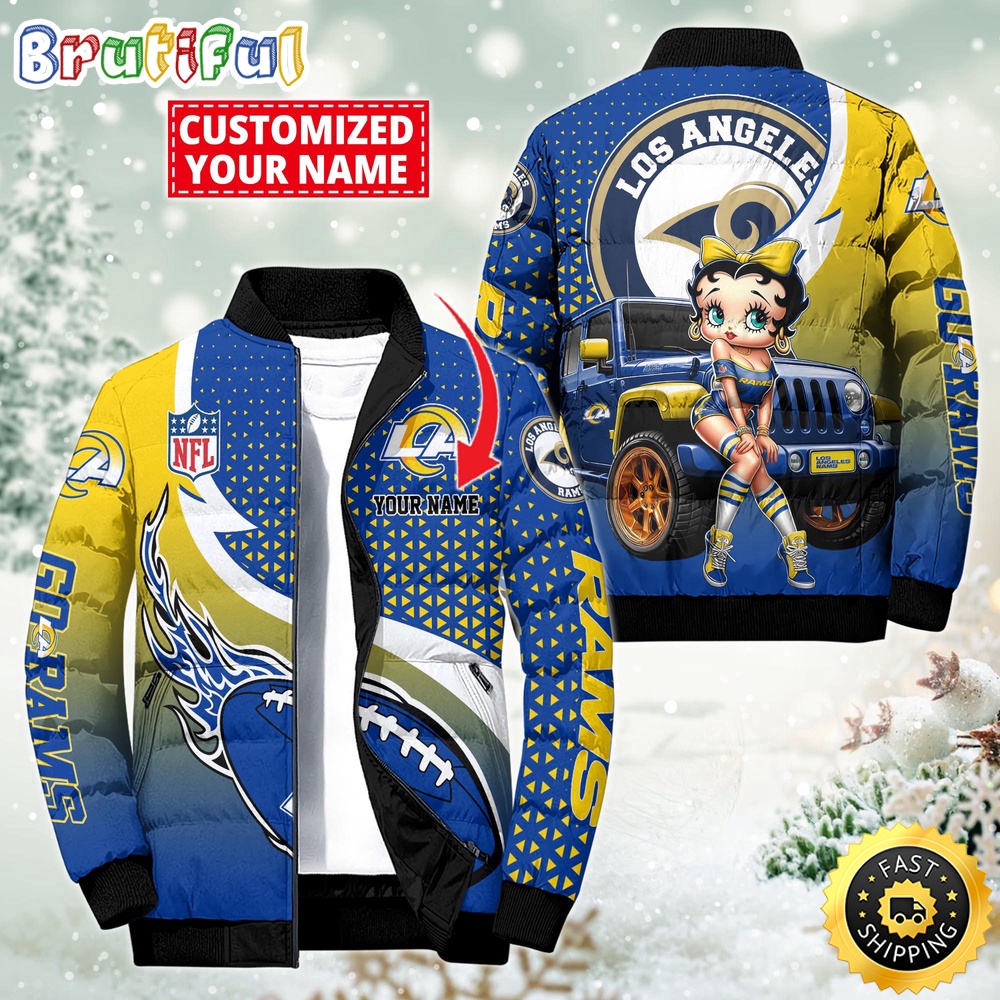 Sportswearmerch Los Angeles Rams NFL Betty Boop Puffer Jacket For Fan