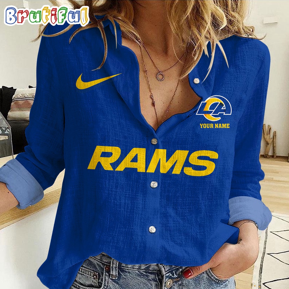 Sportswearmerch Los Angeles Rams NFL Custom Women's Casual Shirt For Fan