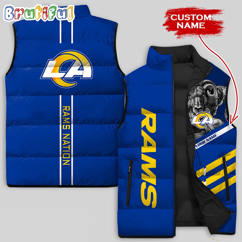 Sportswearmerch Los Angeles Rams NFL Damn Right Sleeveless Down Puffer Jacket For Fan