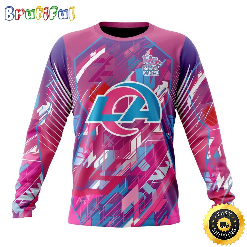 Sportswearmerch Los Angeles Rams NFL For Breast Cancer Survivors Personalized Sweater For Fan