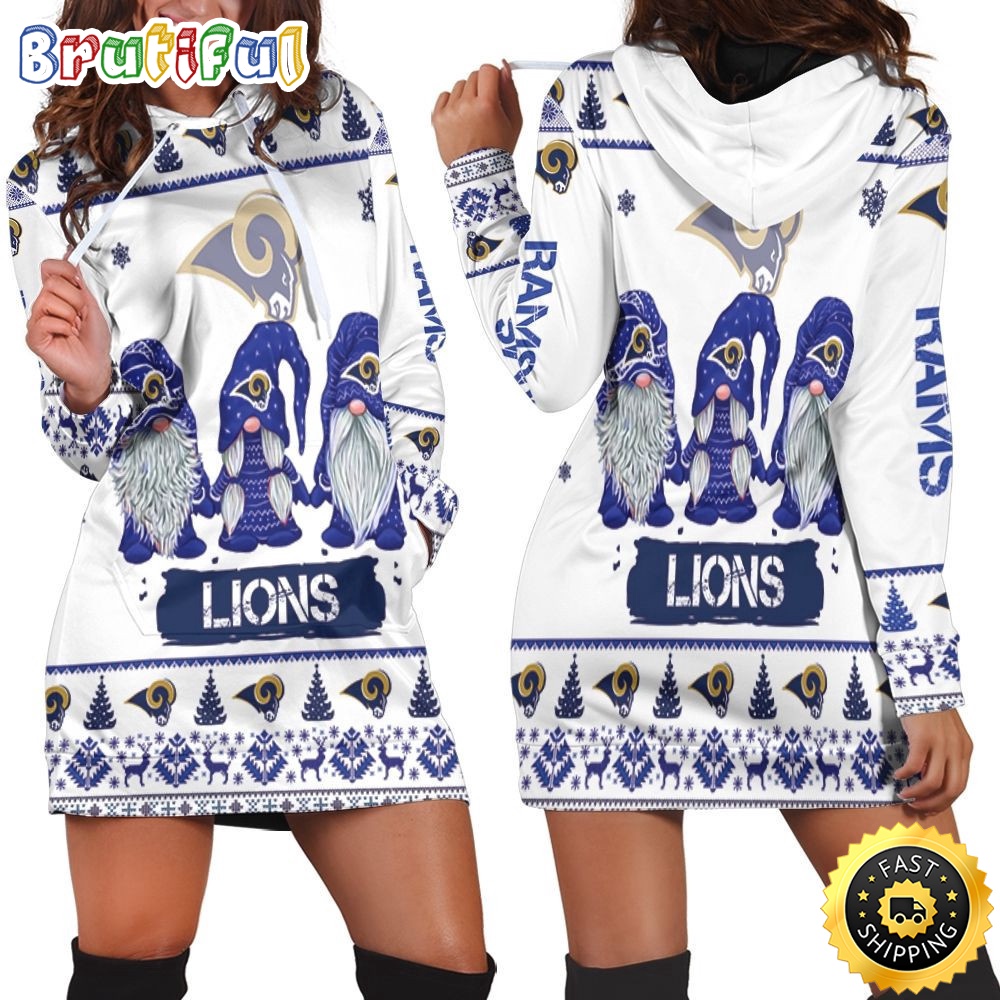 Sportswearmerch Los Angeles Rams NFL Gnomes Hoodie Dress For Fan