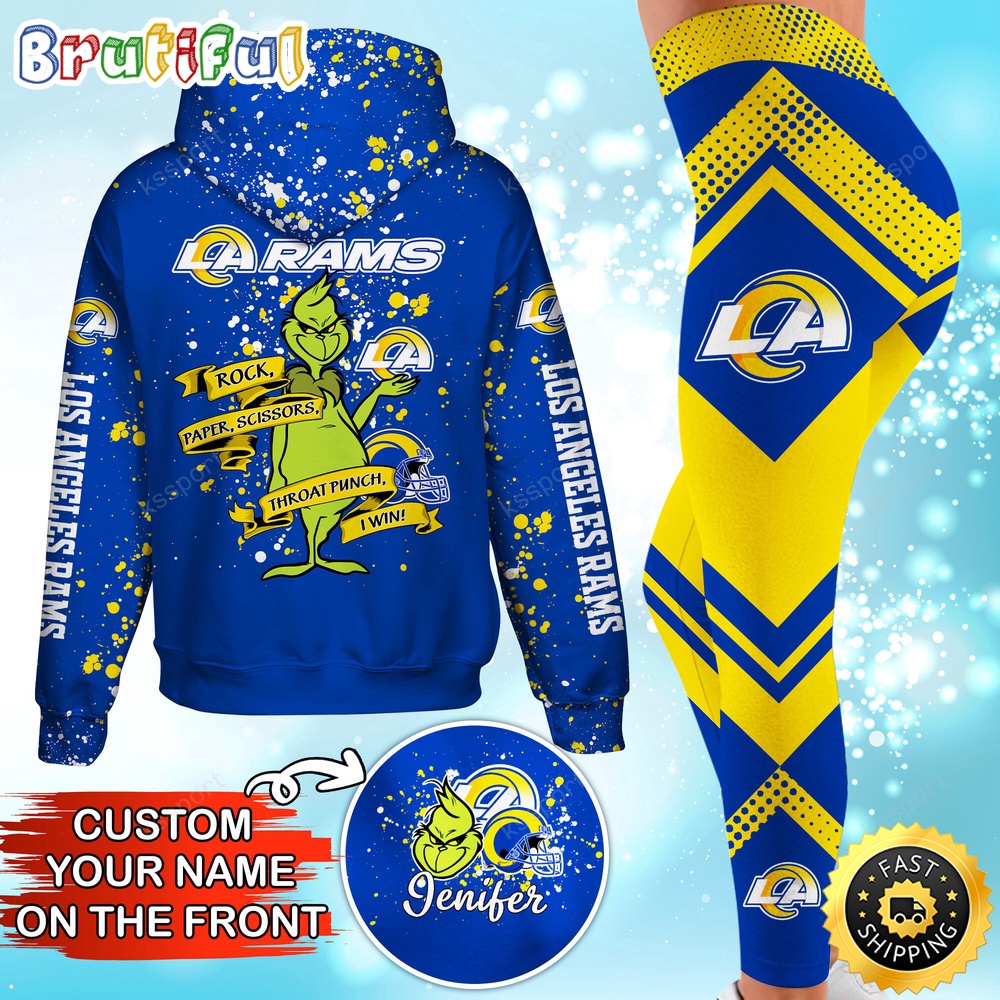 Sportswearmerch Los Angeles Rams NFL Hoodie Leggings The Grinch For Fan