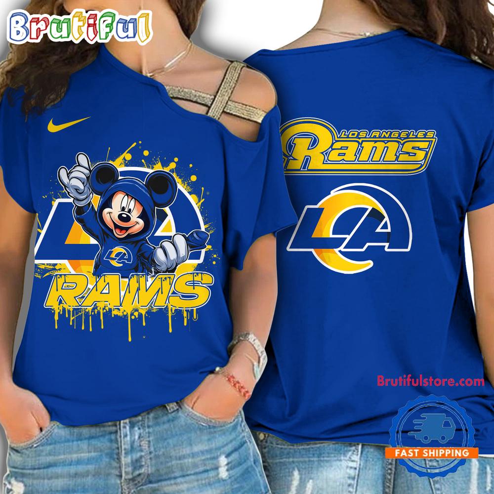 Sportswearmerch Los Angeles Rams NFL Mickey Mouse Strapless Sleeve Short For Fan