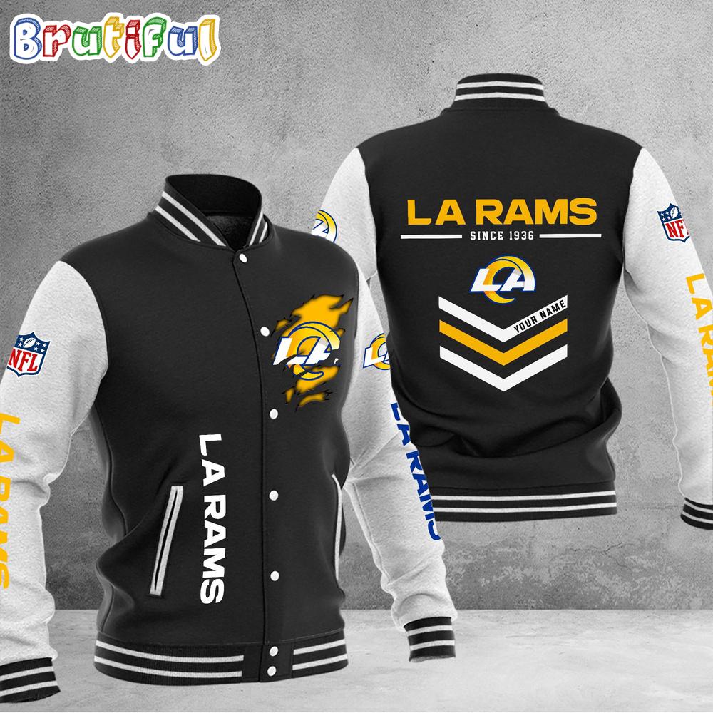 Sportswearmerch Los Angeles Rams NFL Personalized Baseball Jacket For Fan