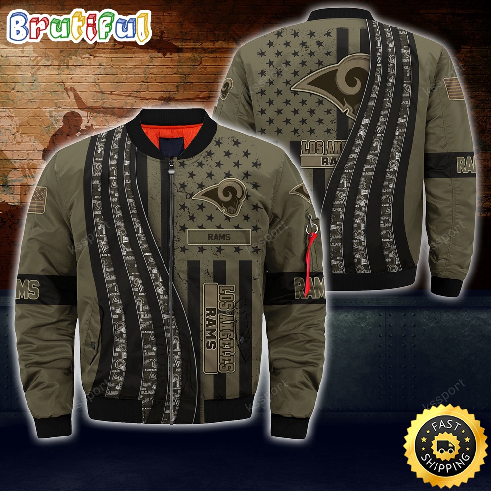 Sportswearmerch Los Angeles Rams NFL Personalized Bomber Jacket For Fan