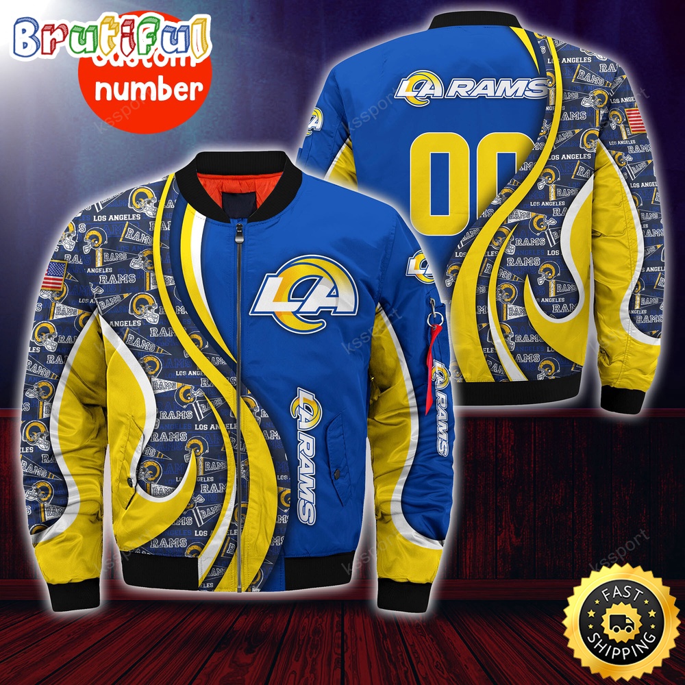 Sportswearmerch Los Angeles Rams NFL Personalized Bomber Jacket For Fan