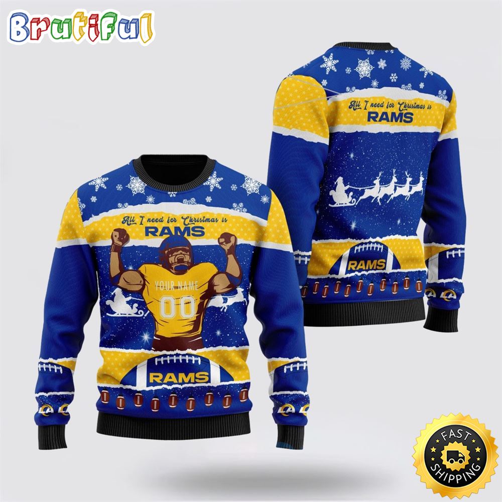 Sportswearmerch Los Angeles Rams NFL Personalized Christmas Sweater For Fan