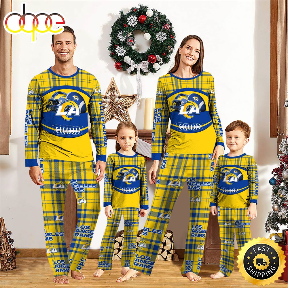 Sportswearmerch Los Angeles Rams NFL Personalized Pajamas Family For Fan