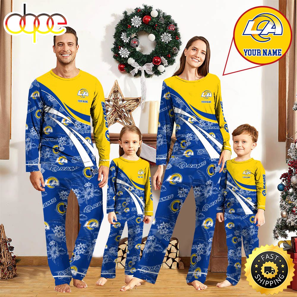 Sportswearmerch Los Angeles Rams NFL Personalized Pajamas Family For Fan
