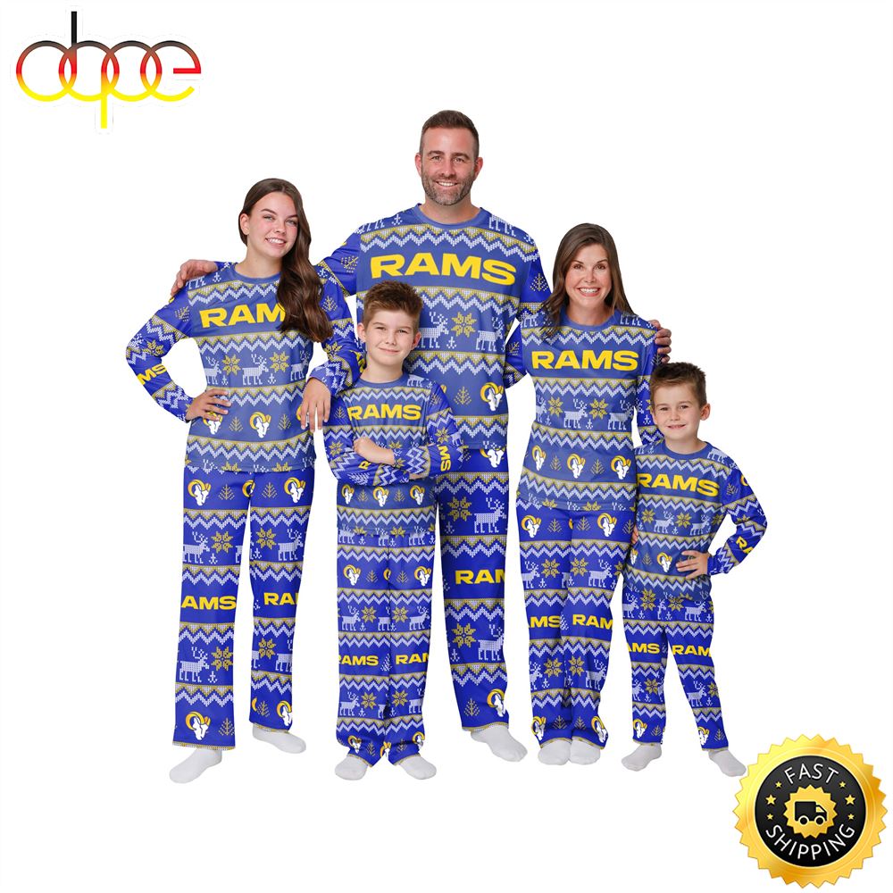 Sportswearmerch Los Angeles Rams NFL Personalized Pajamas Family For Fan