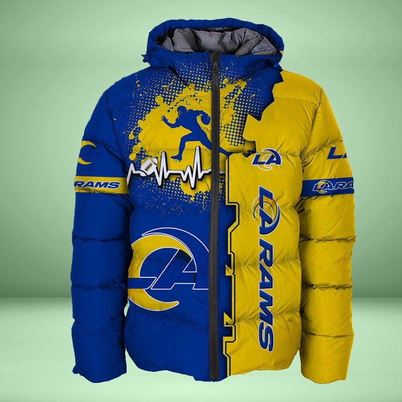 Sportswearmerch Los Angeles Rams NFL Personalized Puffer Jacket For Fan