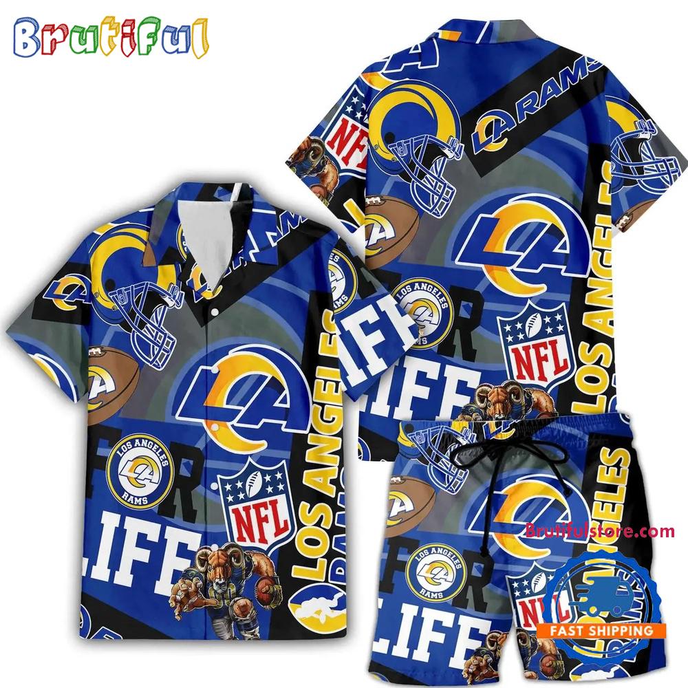 Sportswearmerch Los Angeles Rams NFL Personalized Set Short Set For Fan
