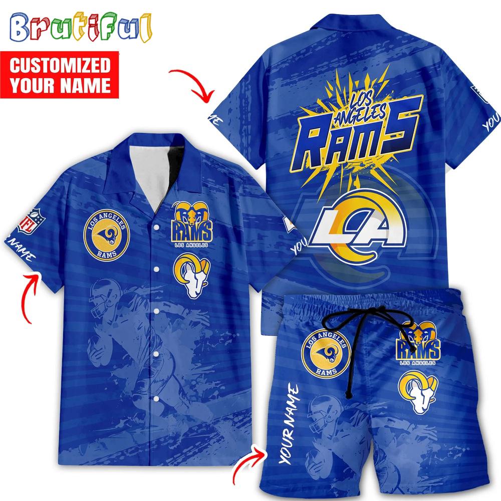 Sportswearmerch Los Angeles Rams NFL Personalized Set Short Set For Fan