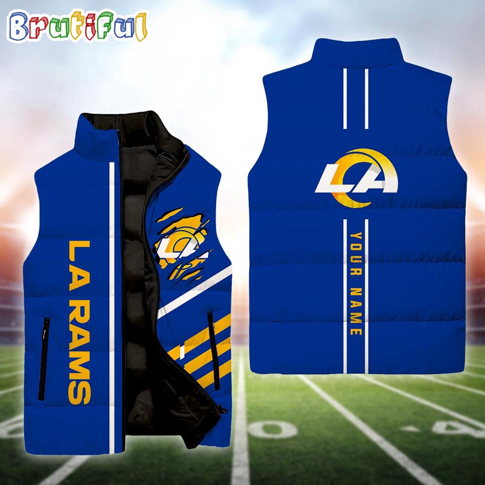 Sportswearmerch Los Angeles Rams NFL Personalized Sleeveless Down Puffer Jacket For Fan