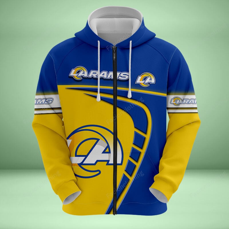 Sportswearmerch Los Angeles Rams NFL Personalized Zip Hoodie For Fan