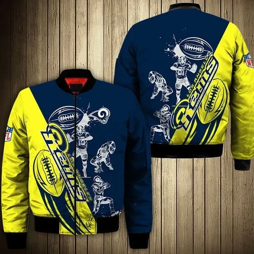Sportswearmerch Los Angeles Rams NFL Players Pattern Bomber Jacket For Fan