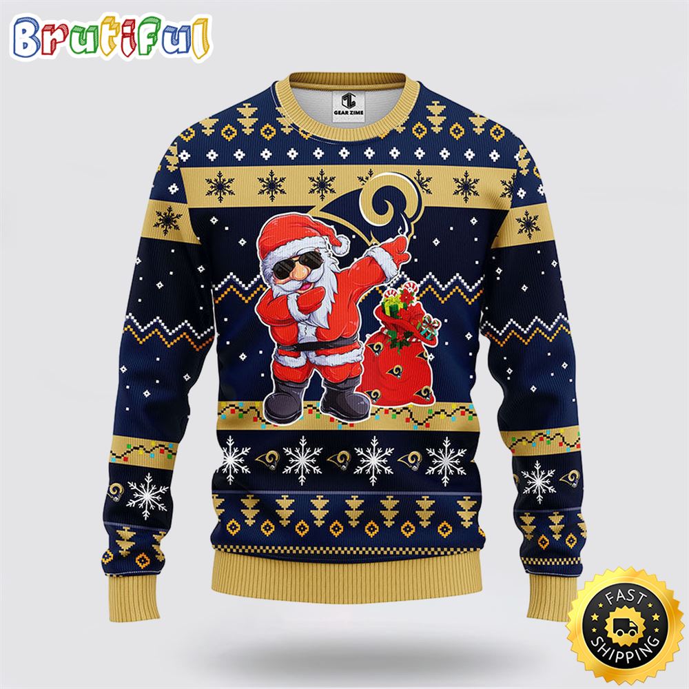 Sportswearmerch Los Angeles Rams NFL Santa Claus Ugly Christmas Sweater For Fan