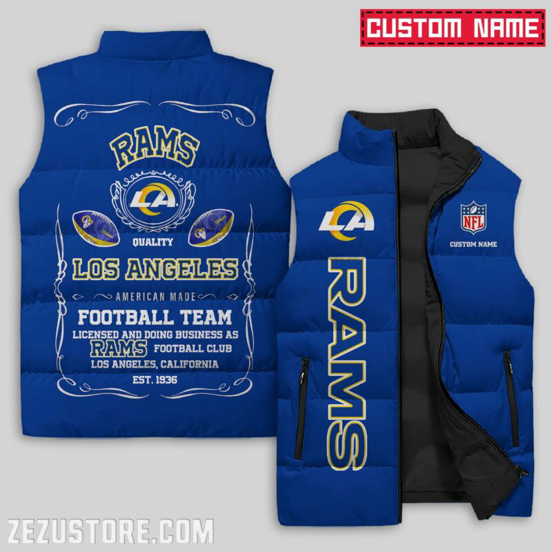 Sportswearmerch Los Angeles Rams NFL Sleeveless Puffer Jacket For Fans