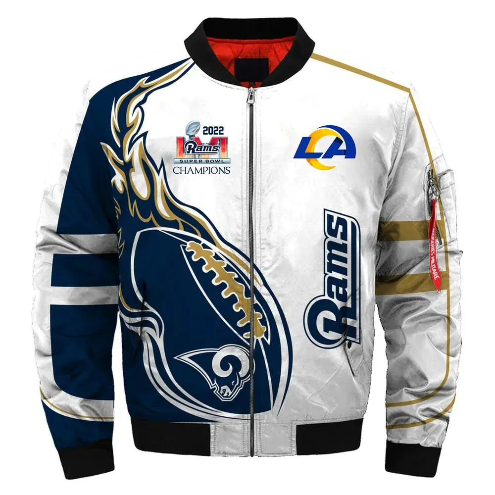 Sportswearmerch Los Angeles Rams NFL Super Bowl LVI Champions Bomber Jacket For Fan