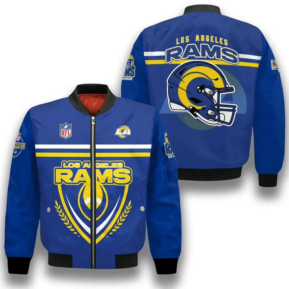 Sportswearmerch Los Angeles Rams NFL Traditional Pattern Bomber Jacket For Fan