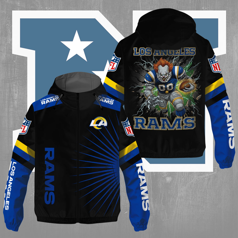 Sportswearmerch Los Angeles Rams NFL x Pennywise Windbreaker Jacket For Fan