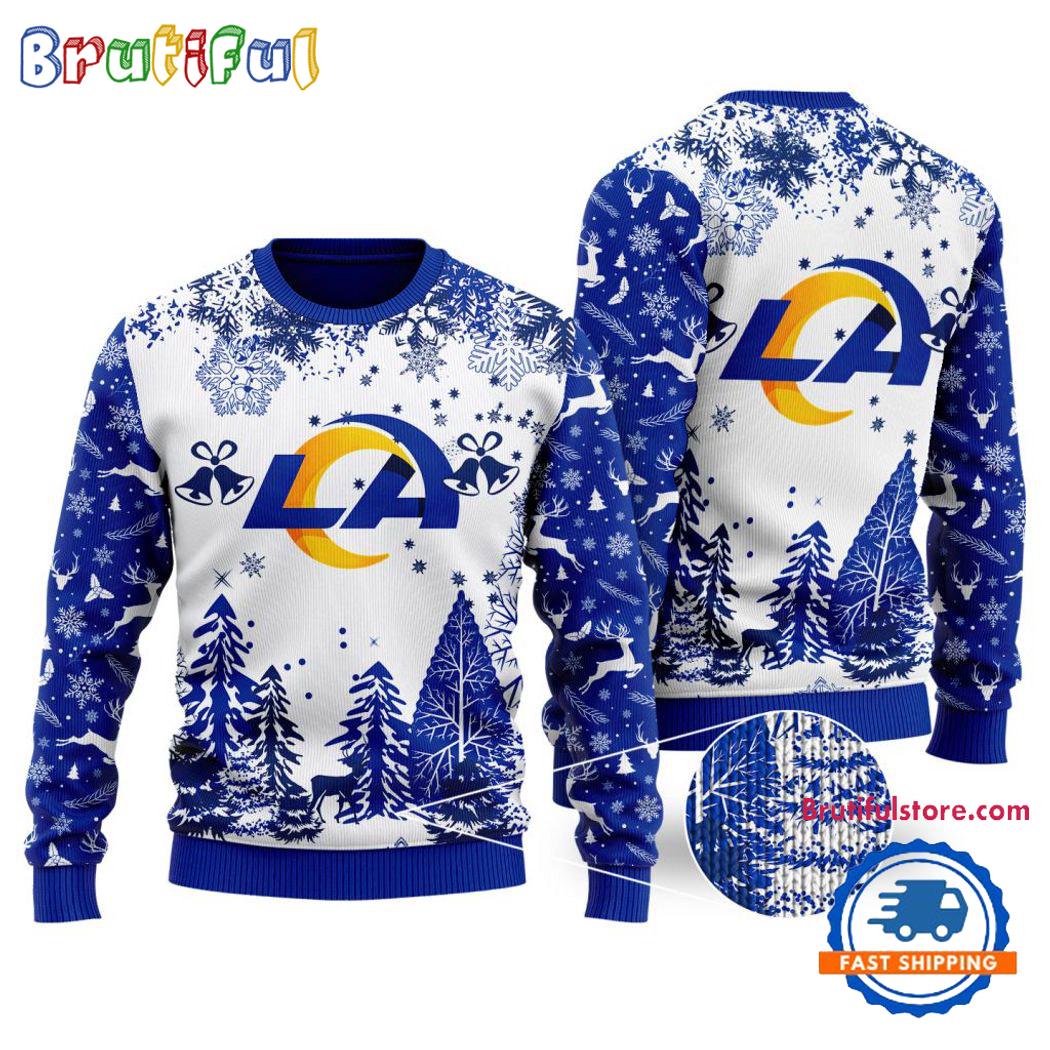 Sportswearmerch Los Angeles Rams NFL Xmas Tree Christmas Sweater For Fan